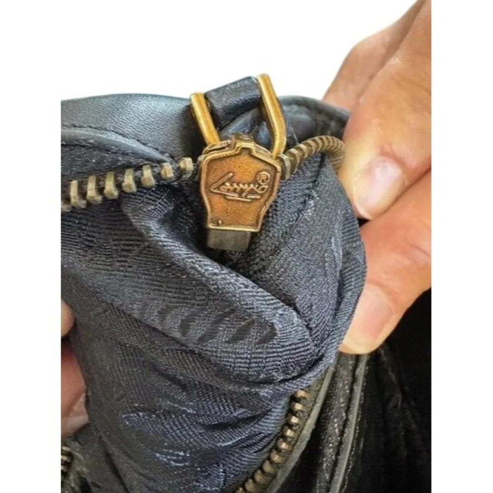 Prada Black Leather Gold Buckle Flap‎ Messenger Bag
